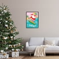 thumbnail image 2 of Who Needs Snow Surfing Santa Holiday Graphic Art Black Framed Art Print Wall Art, 2 of 7