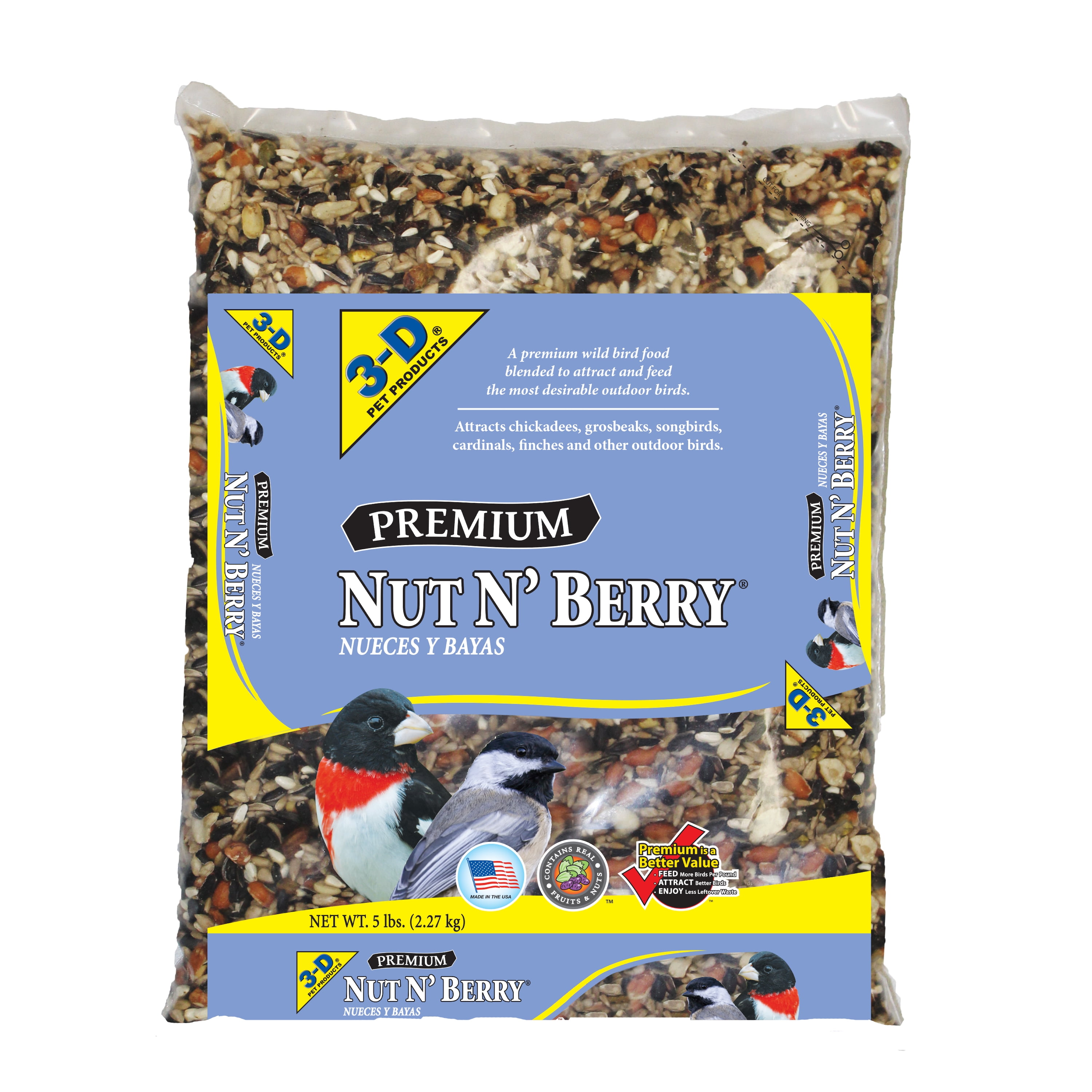 3-D Pet Products Premium Nut N' Berry Blend Wild Bird Food, 5 lb.