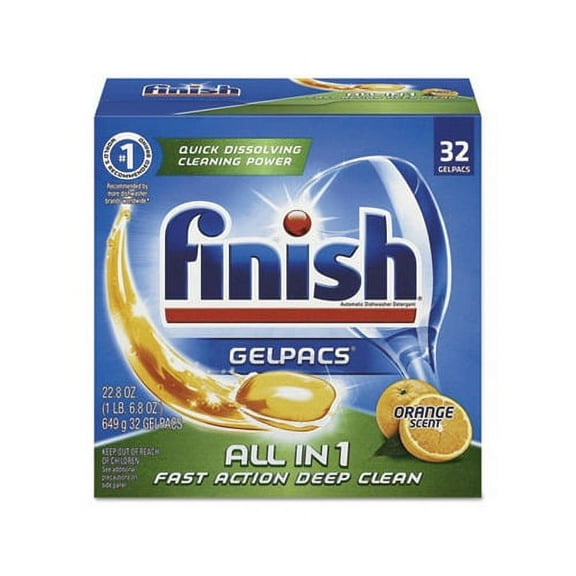 Dish Detergent Gelpacs Orange Scent, 32/Box