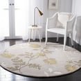 thumbnail image 2 of SAFAVIEH Soho Mable Floral Wool Area Rug, Light Grey, 6' x 6' Round, 2 of 9