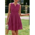 thumbnail image 5 of PRETTYGARDEN Women's Summer Dresses Sleeveless V Neck Eyelet Hollow Out Swing A Line Beach Vacation Sun Dress, 5 of 9
