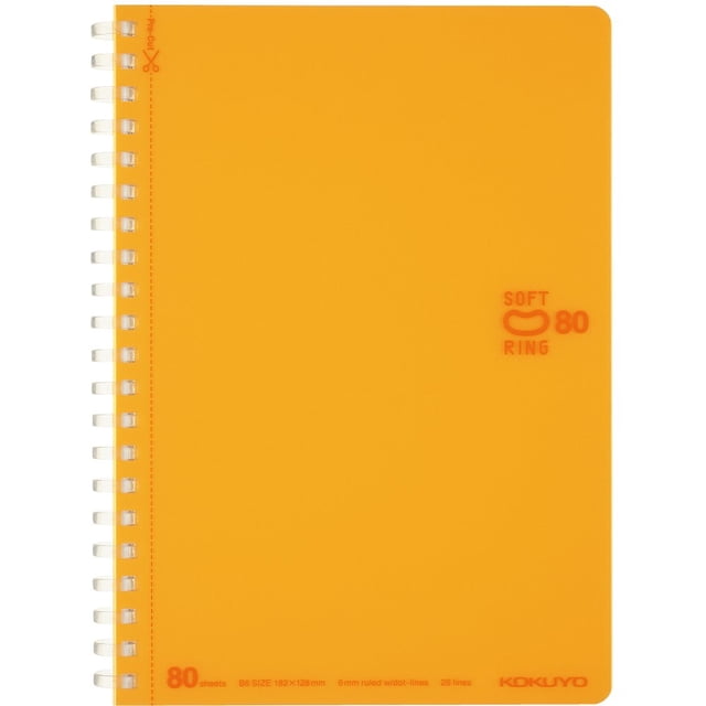 Cuaderno KOKUYO B6 18 x 13 cm 80 hojas naranja con anillo suave