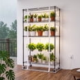 thumbnail image 4 of 4-Tier Indoor Greenhouse with Grow Light, 59" Plant Stand with 4-Pack Full Spectrum Plant Lights, Mini Greenhouse Cabinet with Clear PVC Cover, Timer, Thermometer,for Seed Starting & Plant Care, 4 of 8