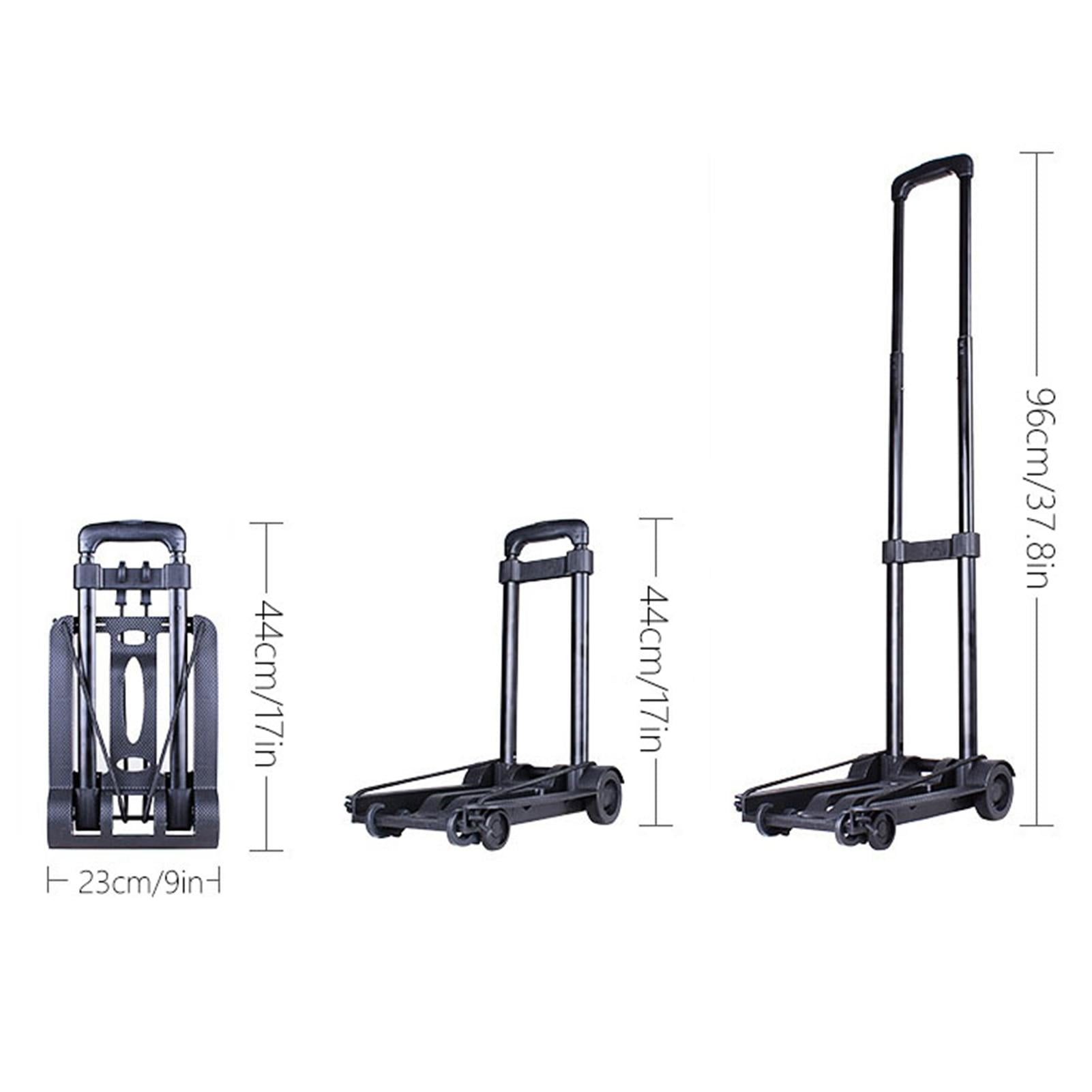 YAHHU Compact 2-Wheel Folding Hand Truck – 110 lb Capacity, 17x9.8in, 3.3 lb, Ideal for Travel, Shopping, Office, Airport