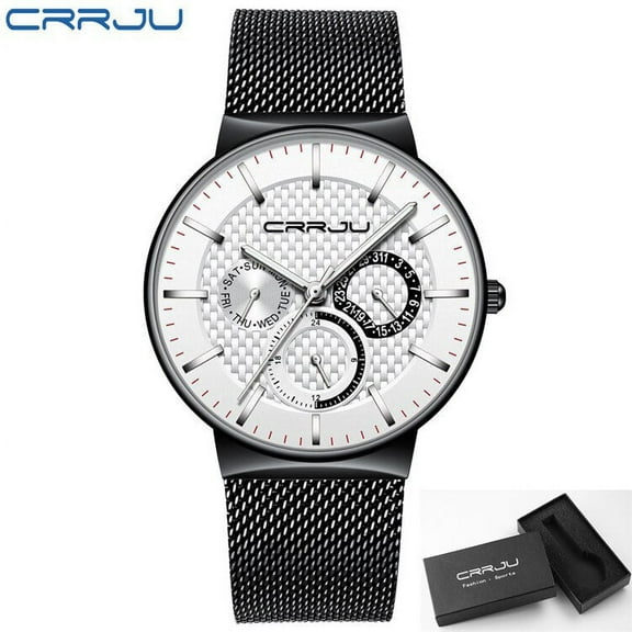 CRRJU Sports Date Mens Watches Top Brand Luxury Waterproof Fashion Cool Watch Men Ultra Thin Dial Quartz Watch Relogio Masculino