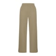 thumbnail image 5 of QATAINLAV Plus Size Dress Pants for Women Loose Side Slits Wide Leg Yoga Pants Casual High Waisted Pull On Office Slacks with Pockets Beige XXXXXL, 5 of 6