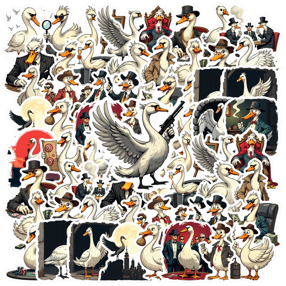 Waterproof Duck Stickers Humorous Vinyl Stickers Cartoon Stickers for Notebooks Laptops Suitcases
