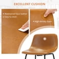 thumbnail image 2 of Carolayne 24" Bar Stools Set of 4, Counter Height Stools with Back for Kitchen Island and Dining Room, Faux Leather, Whisky Brown, 2 of 6