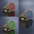 thumbnail image 2 of Geometric Alloy Ring European American Design Retro Punk Ring Birthday Gift Individually Packed Geometric Model Ring Fashion Jewelry Ring, 2 of 3