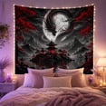 thumbnail image 2 of Dragon Coiling Around Full Moon Against Pagoda Scene, Mysterious Fantasy for Men, Dark Asian Art Decor, Halloween Gift, Tapestry Wall Hanging for Gaming Room and Living Room, 2 of 7