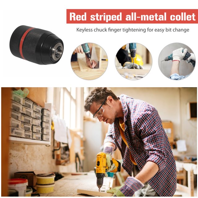 Portabrocas de metal sin llave 1,5-13 mm Herramienta de accesorio convertidor de cambio rápido (estilo A) Ehuebsd Para estrenar