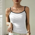 thumbnail image 2 of Womens Tank Tops Casual Sevevn Womens Square Neck Tank Tops Ribbed Sleeveless Cropped Top Color Block Basic Cami Shirts Y2K Tank Top, 2 of 8