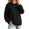 thumbnail image 2 of Women's Oversized Crewneck Sweatshirt with Drop Shoulders and Ribbed Cuffs Heather Grey Casual Top, S-2XL, 2 of 6
