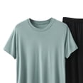 thumbnail image 5 of Dagugfen Mens Pajama Sets Short Sleeve Tee Shirt Tops Loose Fitted Elastic Waist Shorts Loungewear Sets(XXXXXL,Green), 5 of 5