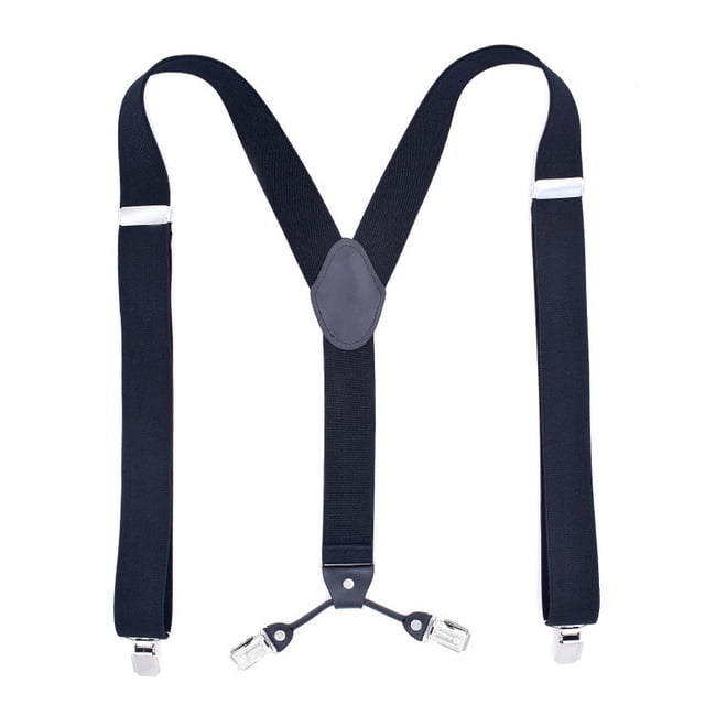 Bretelles en Cuir pour Hommes en Forme de Y avec 4 clips Réglables en Longueur