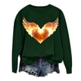 thumbnail image 6 of Spring Tops for Women 2025 Viikei Womens Tops Clearance,Long Sleeve Shirts for Women Fall Womens Tops,Women's Round Neck Lover's Love Top Hoodie Long Sleeved Round Neck Top Green XL, 6 of 6