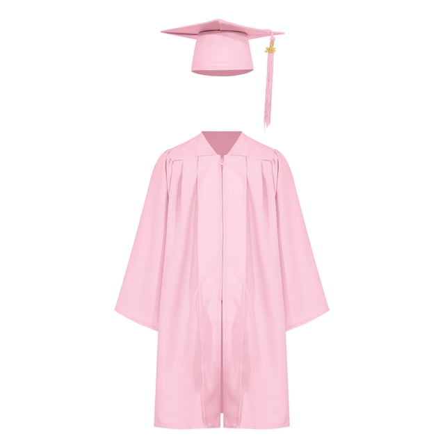 LiiYii Robe de Collation des Grades pour Enfants avec Pompon Uniforme Scolaire Rose 21