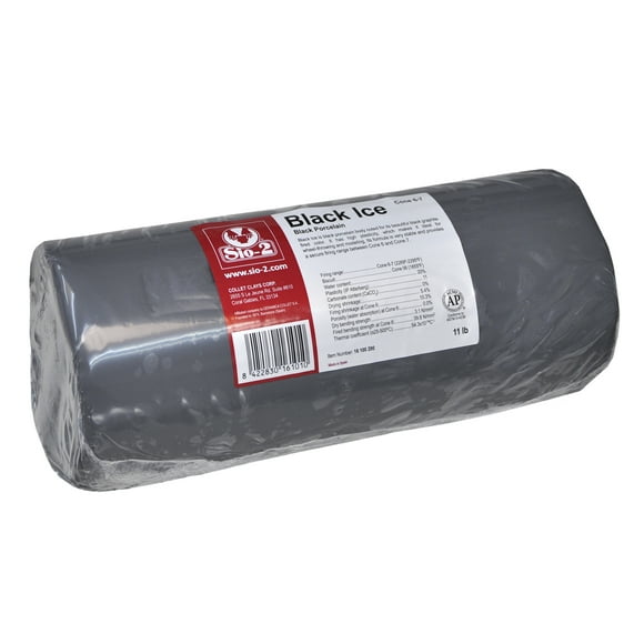 SIO-2 Black Ice Porcelain Ceramic Pottery Clay | 11 lb, Cone 6-7 | High Fire Kiln-Fired Clay For Wheel-Throwing, Hand Building, Modelling - Create Ceramics and Sculpted Artwork, Ready-To-Use