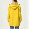 thumbnail image 5 of JULMCOMO Women's Rain Jacket Waterproof Drawstring Waist Hooded Rain Trench Coat Cargo Jacket Outdoor Windbreaker with Snap Pockets Yellow M, 5 of 7