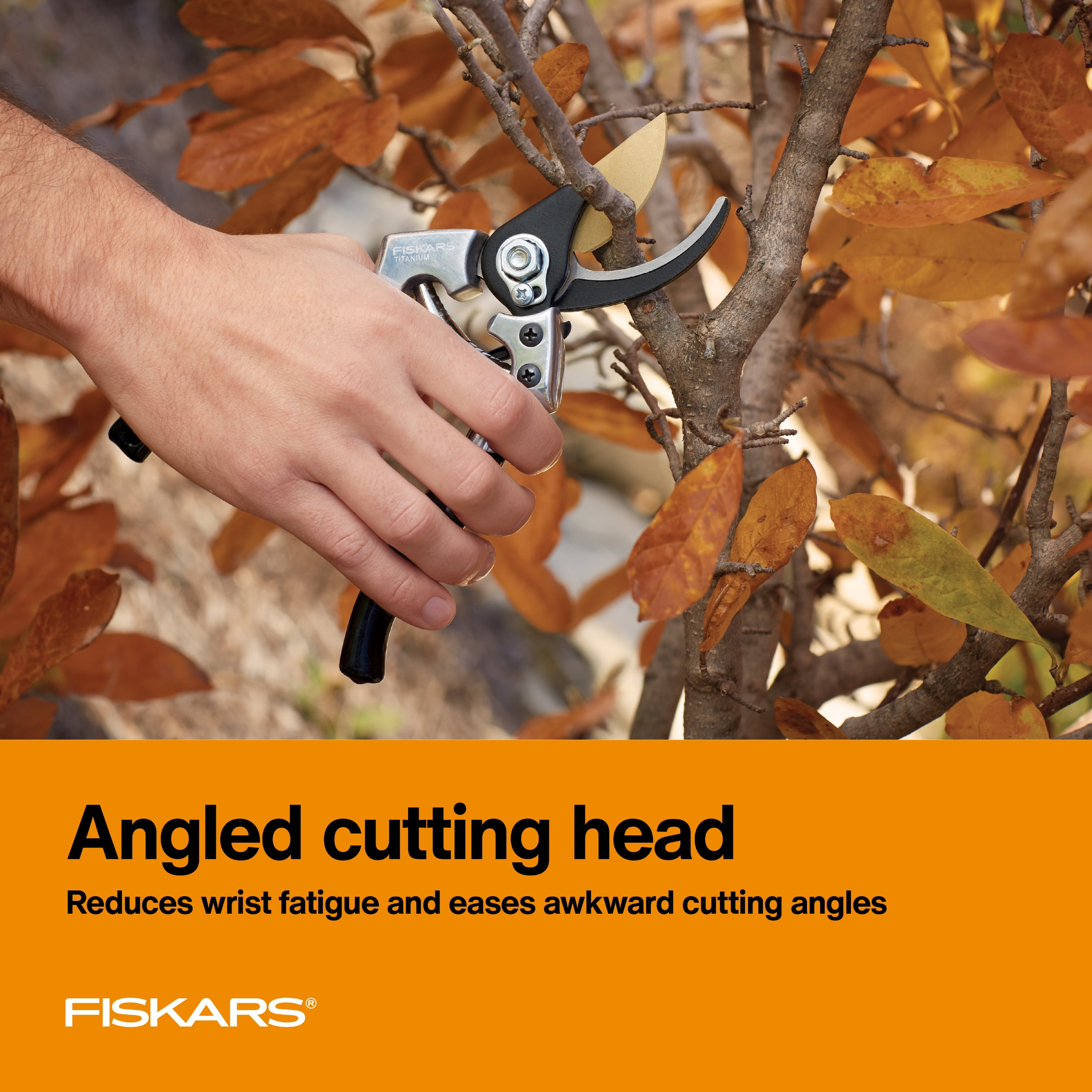 Fiskars 1 in. Titanium Coated Steel Blade Bypass Hand Pruner