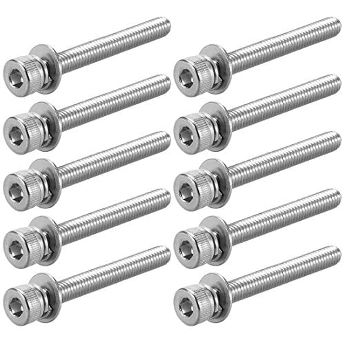 M4x35mm 316 Stainless Steel Hex Bolt w Washer Nuts Assortment Kit 10pcs 
