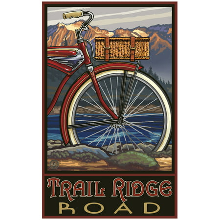 Trail Ridge Road Colorado Fat Tire Bike Travel Art Print Poster by Paul A. Lanquist (24