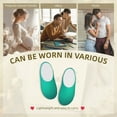 thumbnail image 7 of Fotbe Turquoise Light Blue Pattern Women's Fuzzy Curly Fur Memory Foam Loafer Slippers Indoor Outdoor Slippers Winter Home Shoes-37/38, 7 of 7