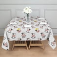 thumbnail image 3 of White Cow Happy Pattern Square Tablecloth,Waterproof Square Table Cover,Wipeable Spillproof Washable Table Cover for Home Kitchen Party Decor 60"x60"(152x152cm), 3 of 6