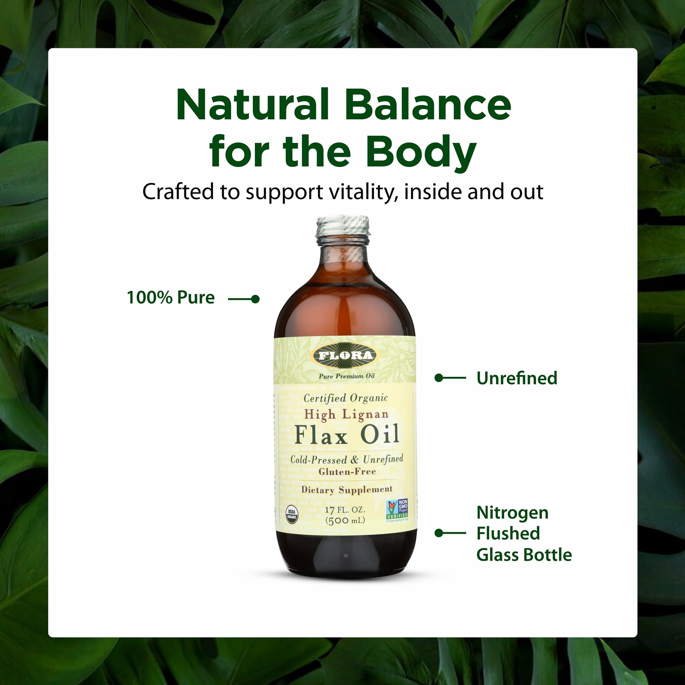 Flora High Lignan Flax Oil - 17 fl oz