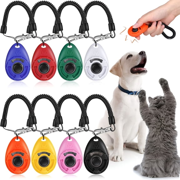 TELOLY Dog Training Clickers with Wrist Lanyard Pet Training Clicker with Big Button for Pet Behavioral Training Dogs Cats Birds Horses