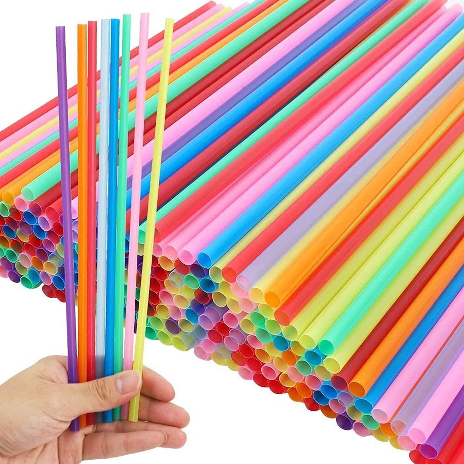 Vibrant Assorted Small Plastic Squiggle Straws (7.5) 12 Count - Fun  Colors, Reusable & Durable - Perfect For Kids Parties & Everyday Use