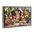 thumbnail image 3 of Stupell Industries Puppies In A Basket Brown Framed Floater Canvas Wall Art design by Image World, 17 x 25, 3 of 9