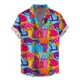 thumbnail image 2 of Camisas hawaianas divertidas con estampado 3D para hombre, camisas con botones y solapa con personalidad, blusas de manga corta de gran tamaño, ropa para hombre, 2 of 5