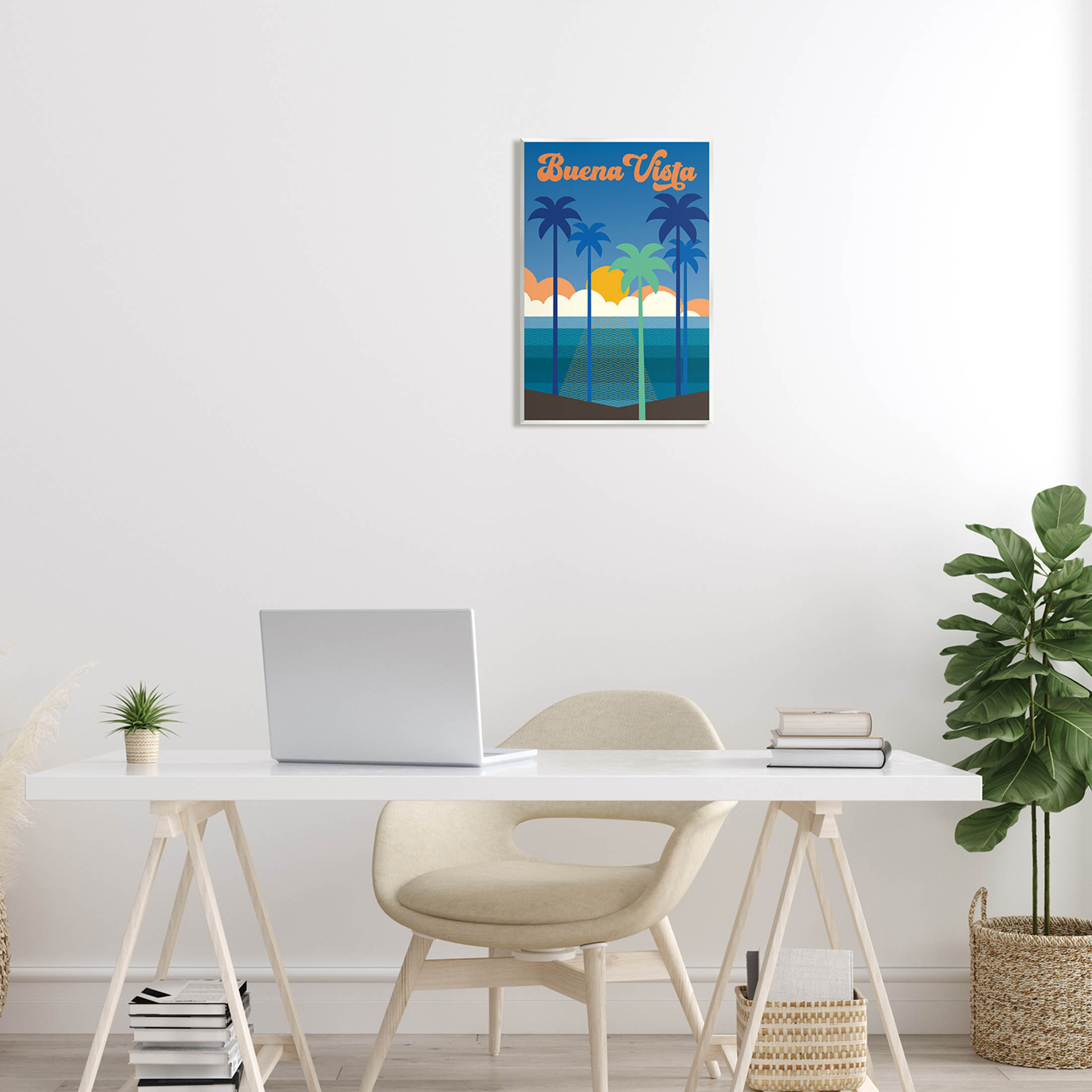Stupell Industries Buena Vista Tropical Palms Scene Graphic Art Unframed Art Print Wall Art, Design by Wild Apple Portfolio