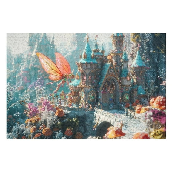 Puzzles for Adults 300 Pieces - Fairy Fairy Is Flying Castle Fun Brain Puzzle Lovers Vibrant Illustrations and Quality Pieces Challenging and Relaxing Gifts Idea