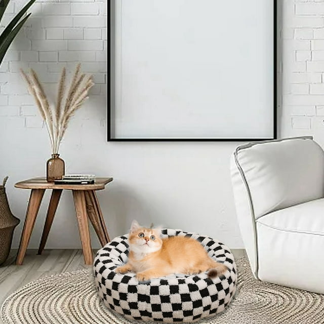 Round Pet Bed for Dogs and Cats All-Season Comfortable Sleeping Resting Pad Home Use