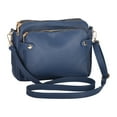 thumbnail image 3 of Tuobarr Crossbody Bags for Women Trendy, Three Layer Leather Shoulder Bag Small Size Large Capacity Card Bag Fashion Bag Soft Leather Blue, 3 of 5