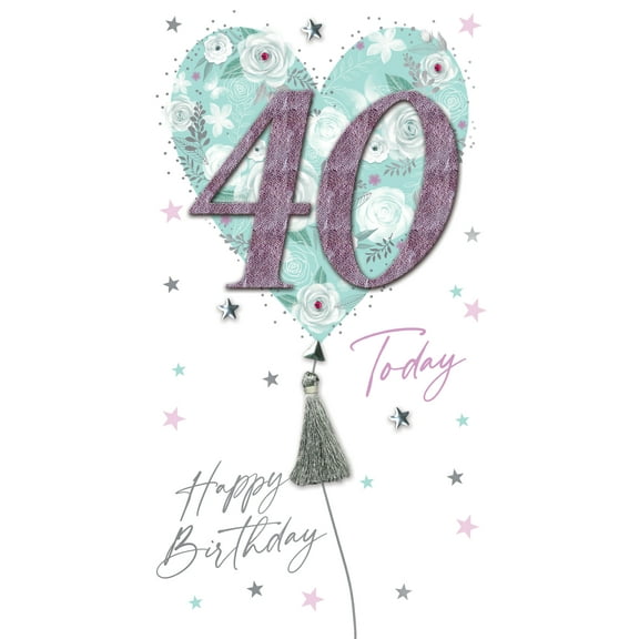 Handmade "Champagne" Greeting Card 40th Birthday Balloons