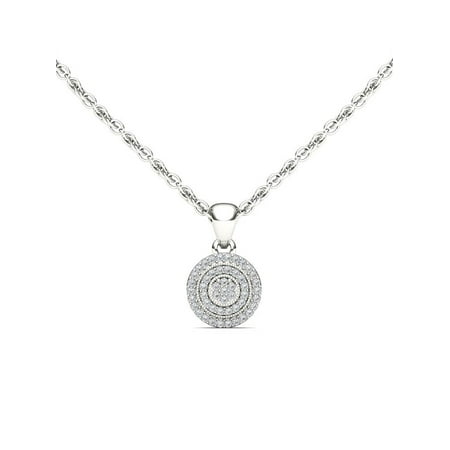 - 1/8Ct TDW 10K White Gold Diamond Halo Necklace