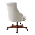 thumbnail image 3 of Contemporary Home Living Tufted Plush Office Chair - 39.75" - Cream and Brown, 3 of 4