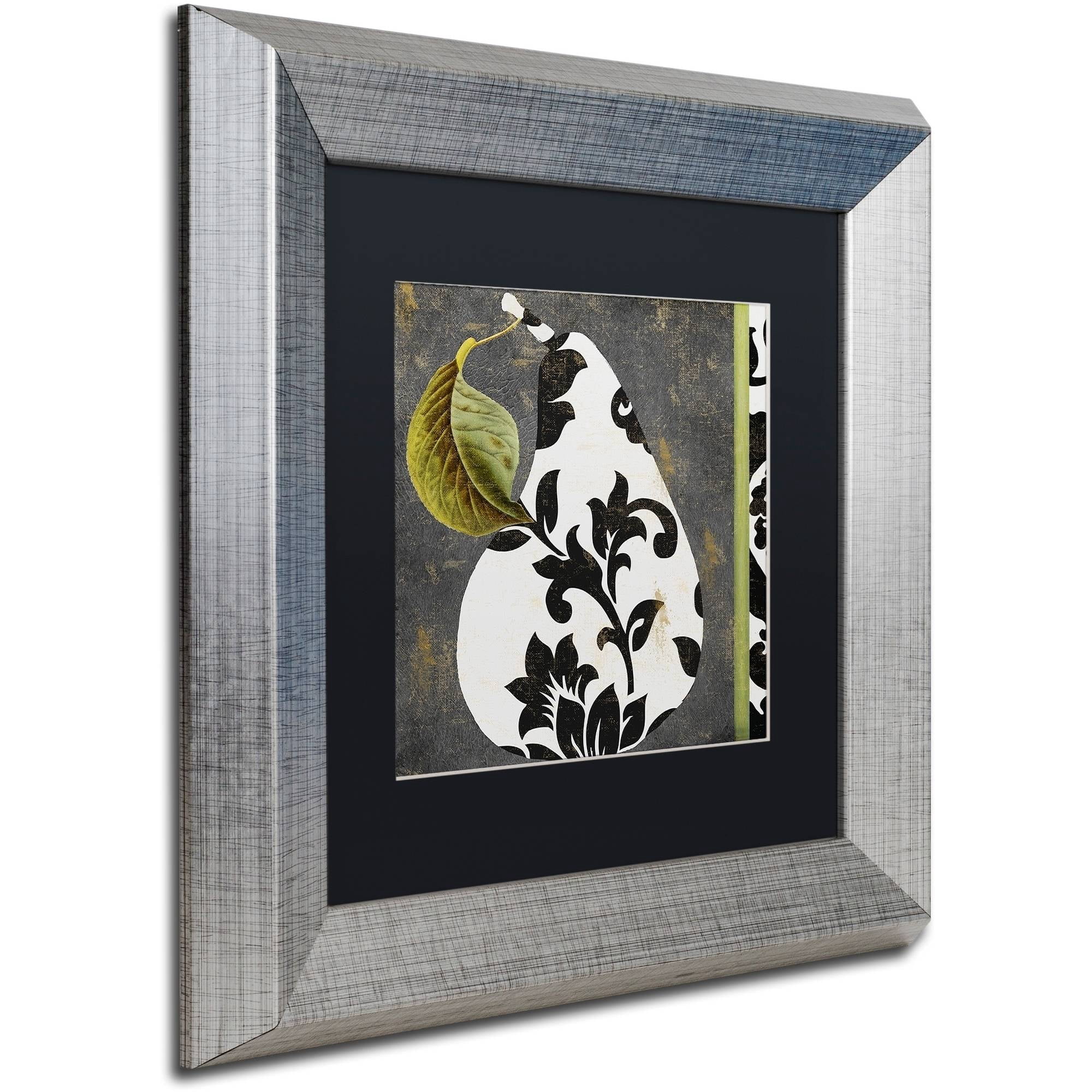 Trademark Fine Art "Decorative Pear I" Canvas Art by Color Bakery Black Matte, Silver Frame