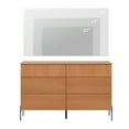 thumbnail image 2 of 47.2" Double Dresser, Minimalist 6 Drawer Rectangular Dresser With Reeded Details And Double-Stick Leg Design, 2 of 7