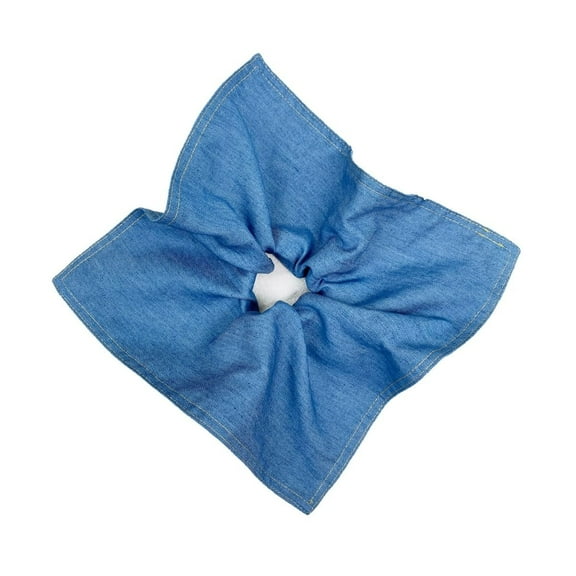 Ebukurty Hair Ties No Damage Denim Elastic Hair Tie, Blue Solid Print, 1 PCS