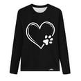 thumbnail image 4 of hxobax Paw Heart Print Tshirts for Women Trendy Fall Tops Crewneck Long Sleeve Tunic Basic Tee Shirt, 4 of 5