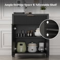 thumbnail image 3 of GIKPAL Buffet Bahut, Organisateur de Rangement de Cuisine Cannelé avec Tablette et Portes Ajustables, Armoire d'Accent Moderne Noire avec Tiroir de Rangement pour Salle à Manger et Salon, 3 of 8