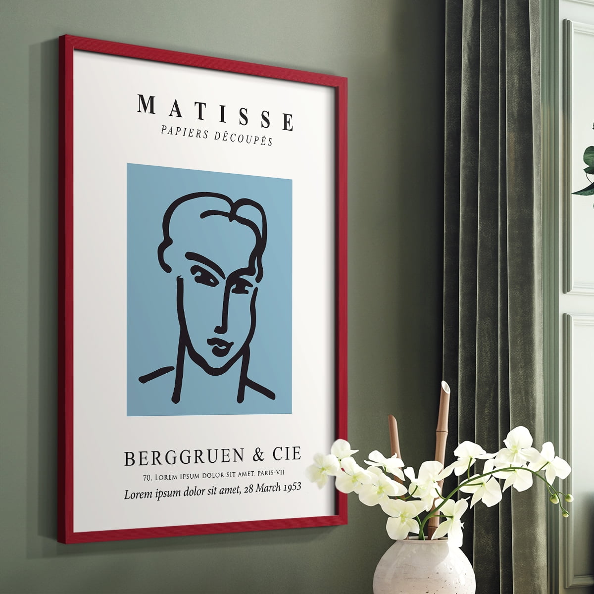 Matisse CXXXVI Framed Print in Red Solid Wood 11 x 14 Framed Print