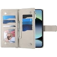 thumbnail image 4 of Funda cartera GANGXUN para Xiaomi Redmi Note 14 4G , cuero PU con tarjetero, cremallera, correa de mano, soporte y protección 1275°, 4 of 6