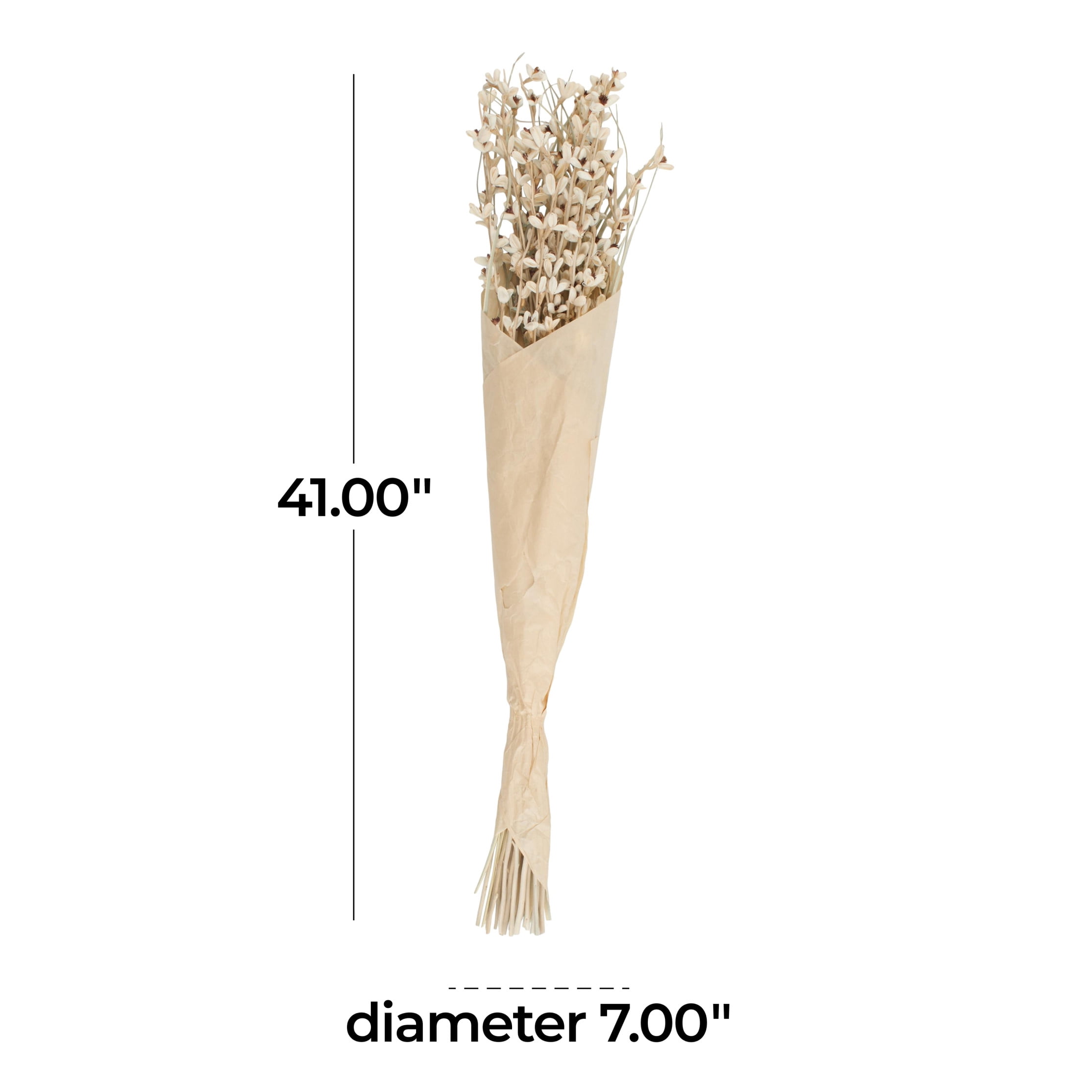 41" Tall Floral Bouquet Dried Plant Natural Foliage Branch Bouquet with Brown Stems, by DecMode