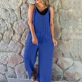 thumbnail image 3 of Mono Ajustado Gibobby de Verano para mujer Sin mangas con botones Azul XL, 3 of 5
