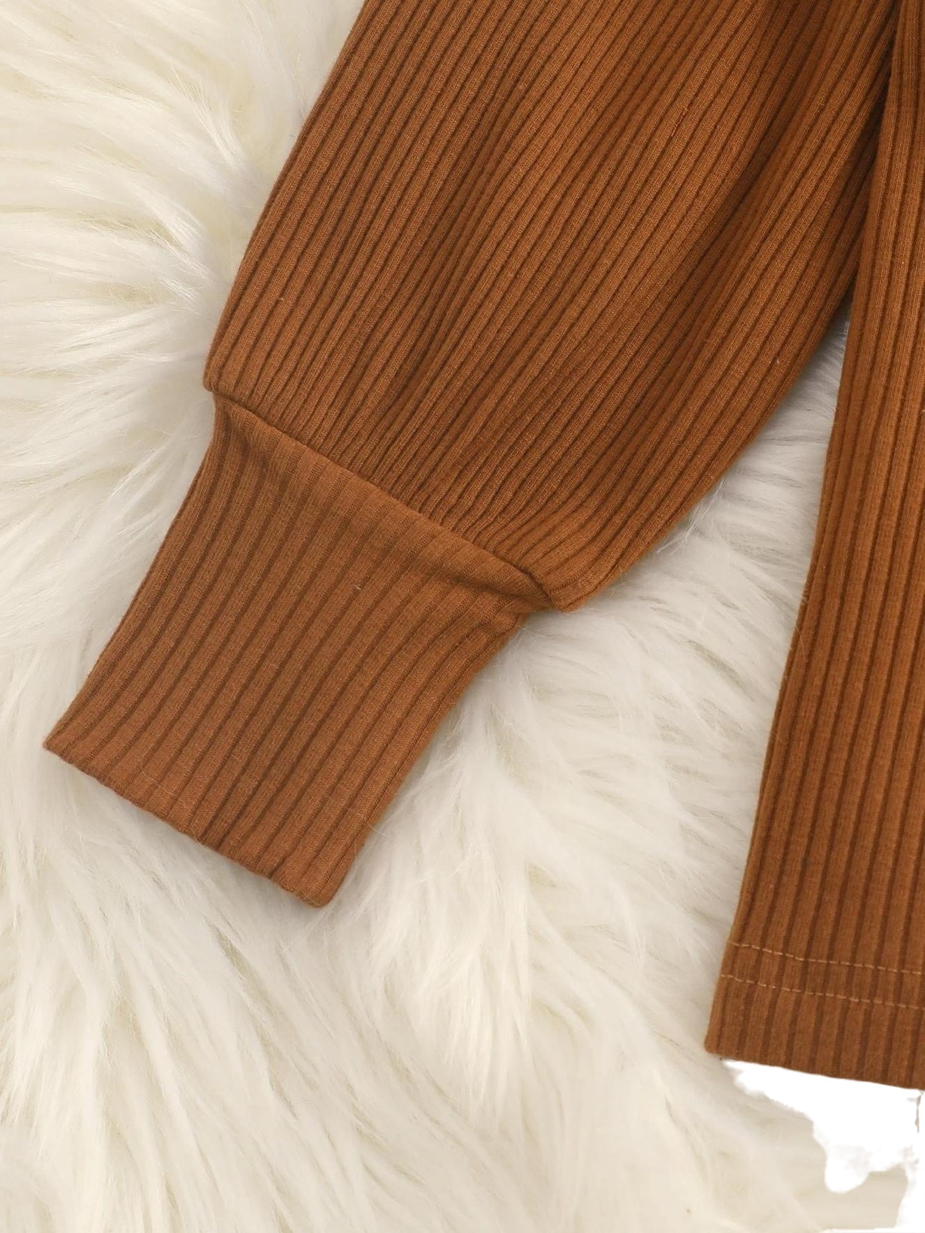 Casual Plaid High Neck Long Sleeve Multicolor Toddler Girls Twopiece